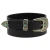 Ceinture femme en cuir noir de 2,5 cm avec boucle et embout en métal gravés