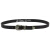 Damengürtel aus schwarzem Kalbsleder 2,5 cm breit mit gravierter Metallschnalle