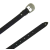 Damengürtel aus schwarzem Kalbsleder 2,5 cm breit mit gravierter Metallschnalle