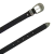 Cintura 2,5 cm donna in pelle nera con fibbia e puntale in metallo inciso