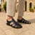 Handmade men's fisherman sandals in black leather Made in Italy