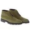 Botín brogue hombre en ante verde oliva