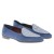 Mocasín hombre azul en ante con pala de tejido trenzado