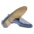 Men's blue suede loafer with woven herringbone textile apron