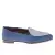 Mocassino uomo blu in camoscio e tessuto intrecciato