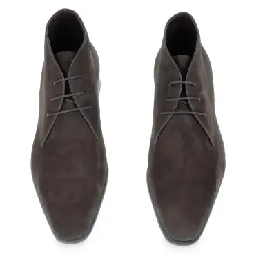 Herren Stiefelette aus dunkelbraunem Veloursleder