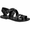 Sandalias franciscanas negras de mujer en cuero con hebilla