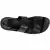 Black leather two-strap sandals for women handmade in Italy