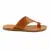 Chanclas de cuero para mujer color cuero con tira ancha
