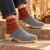 Zuecos de madera para mujer con parte superior cerrada en piel de ante gris