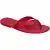 Men's red leather flip-flops - three-quarter view with wide straps