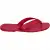 Chanclas de cuero rojo para hombre - perfil lateral con la puntera hacia la derecha