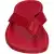 Chanclas de cuero rojo para hombre - detalle frontal de la trabilla y la costura