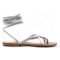 Womens strappy sandals Handmade in Italy in white leather