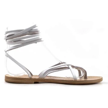 Womens strappy sandals Handmade in Italy in white leather